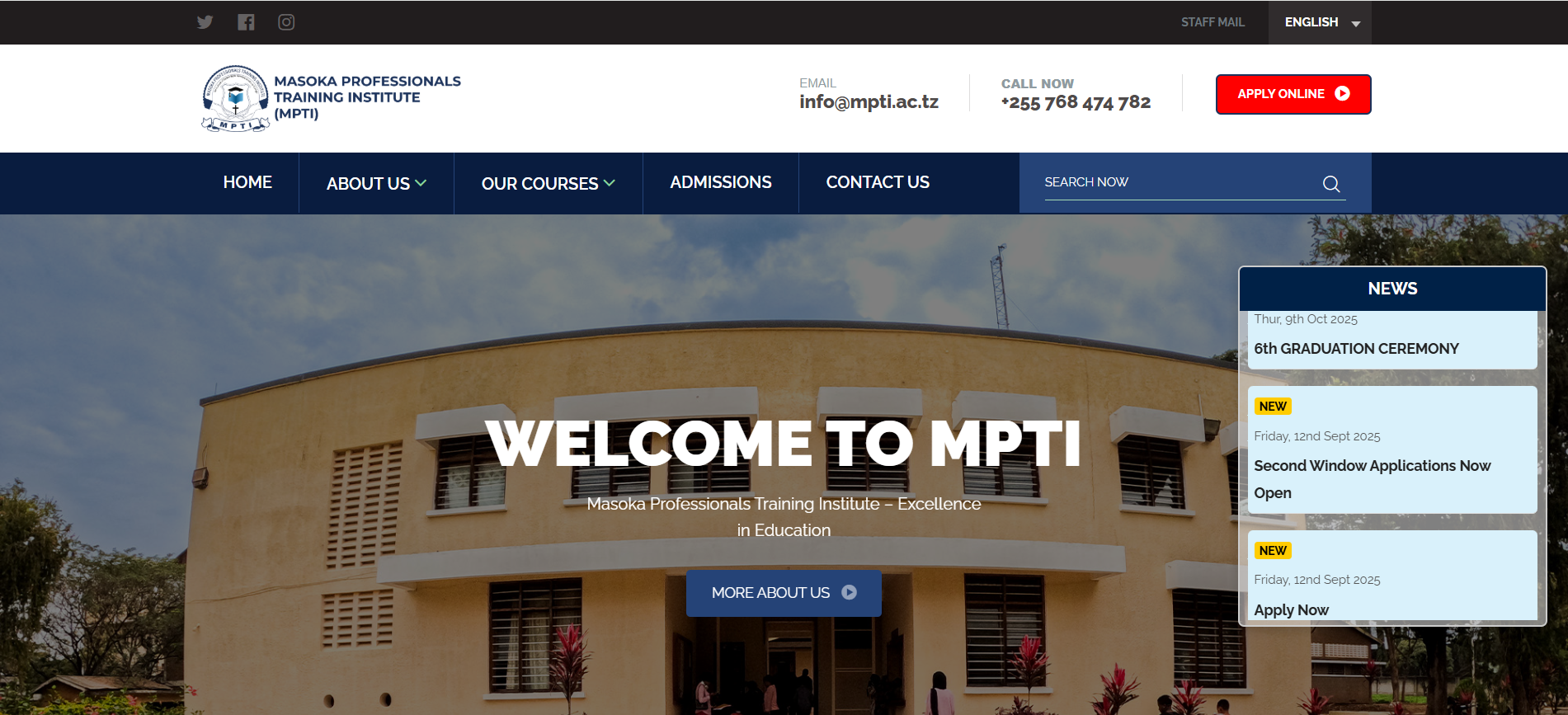 MPTI College Website
